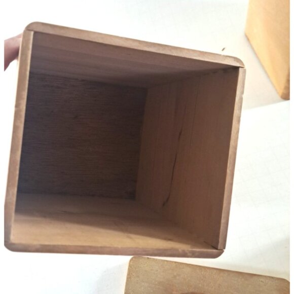 Vintage Fred Roberts Wood Rooster Canister Set Nesting Japan Farmhouse READ - Picture 7 of 9